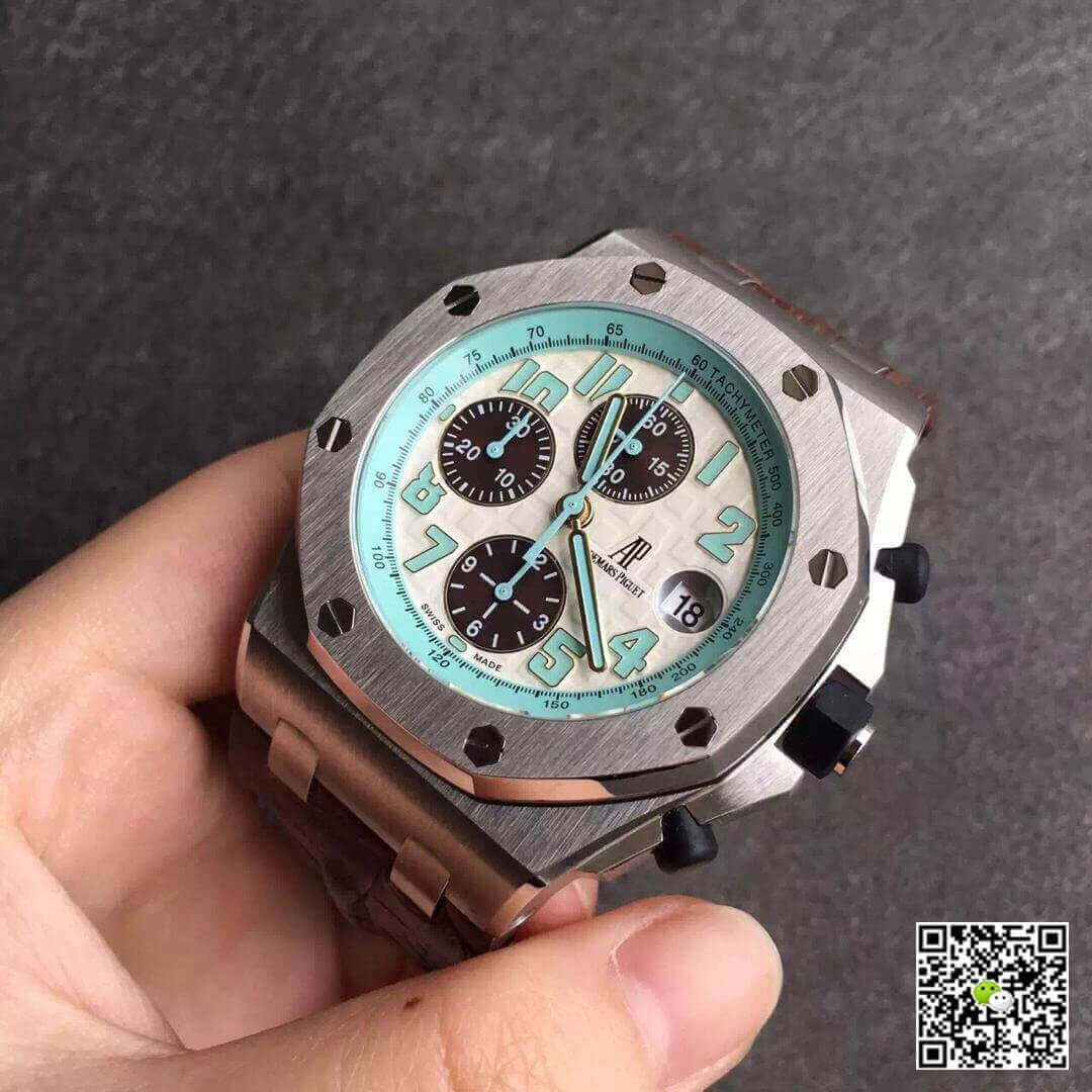 Audemars Piguet Royal Oak Offshore 26187ST.OO.D801CR.01 JF Factory 1:1 Best Edition Replica Watch Brown Leather Strap